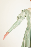  Photos Woman in Historical Dress 4 19th Century Green Dress arm sleeve 0003.jpg